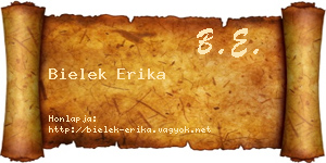 Bielek Erika névjegykártya
